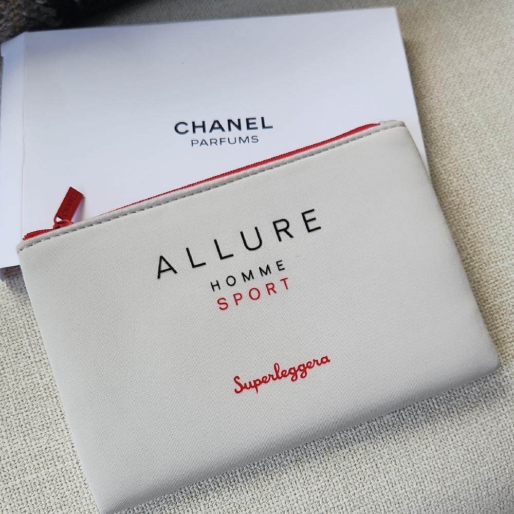 CHANEL Allure Homme Sport Pouch with Red Zipper